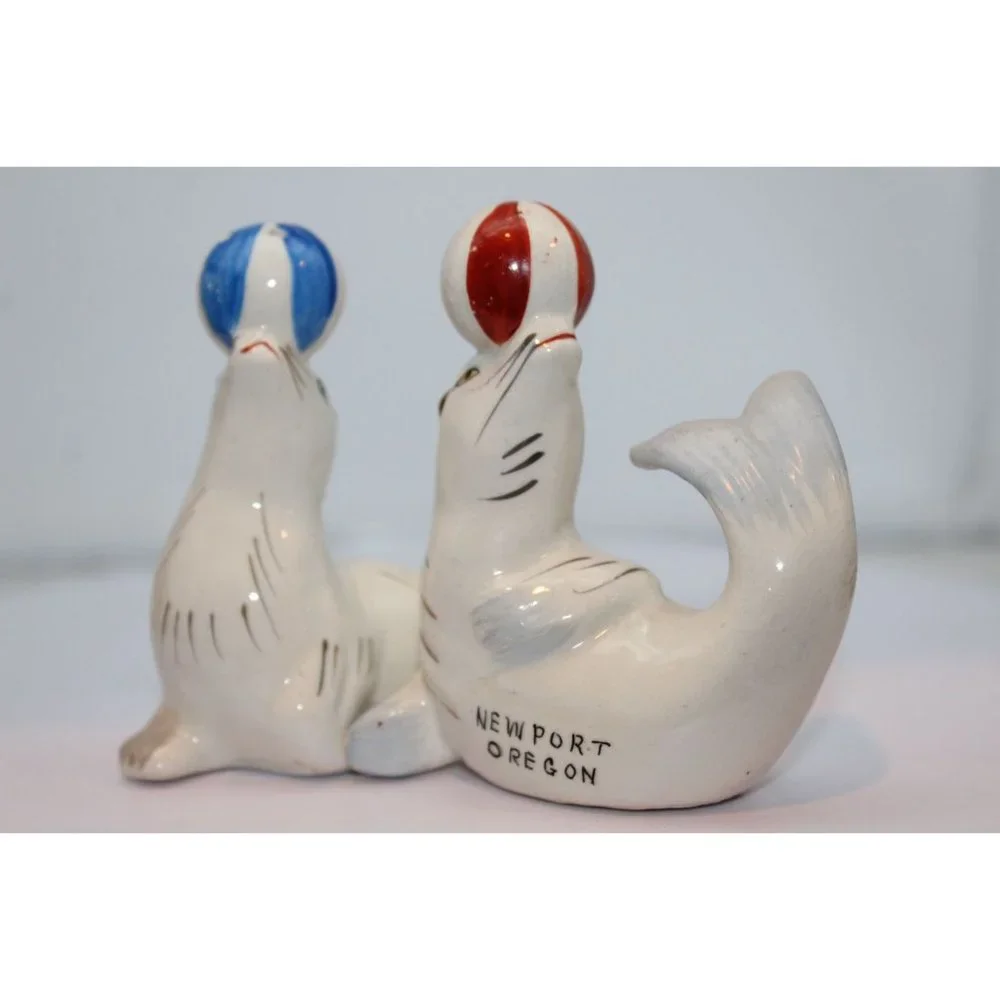 Salt & Pepper Shakers - Vintage Seals Balancing Balls